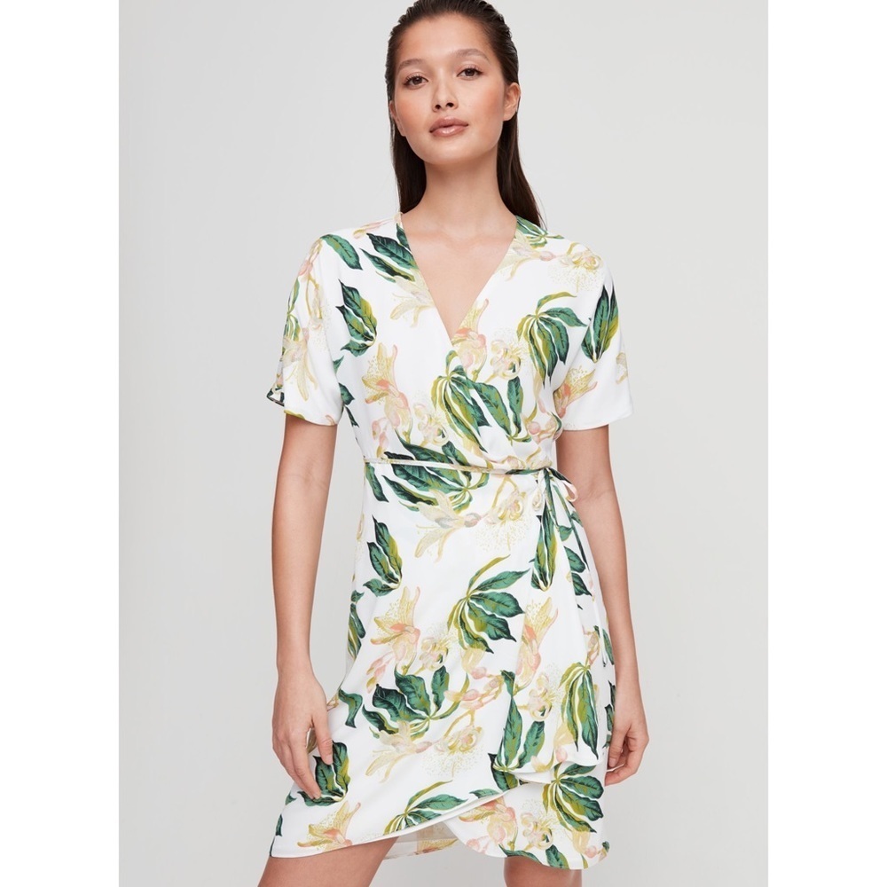 Aritzia Babaton Wallace floral wrap dress